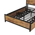 Metal Platform Bed With 4 Drawers, Sockets And