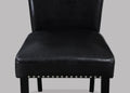 2pc Transitional Upholstered Side Chair with Nailhead polyurethane-black-dining