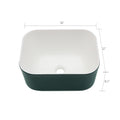 16x12 Inch Ceramic Square Vessel Bathroom Sink green-ceramic