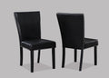 2pc Transitional Upholstered Side Chair with Nailhead polyurethane-black-dining