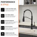 Touchless Kitchen Faucet,Hands Free Automatic Smart black-kitchen-contemporary-ceramic-brass