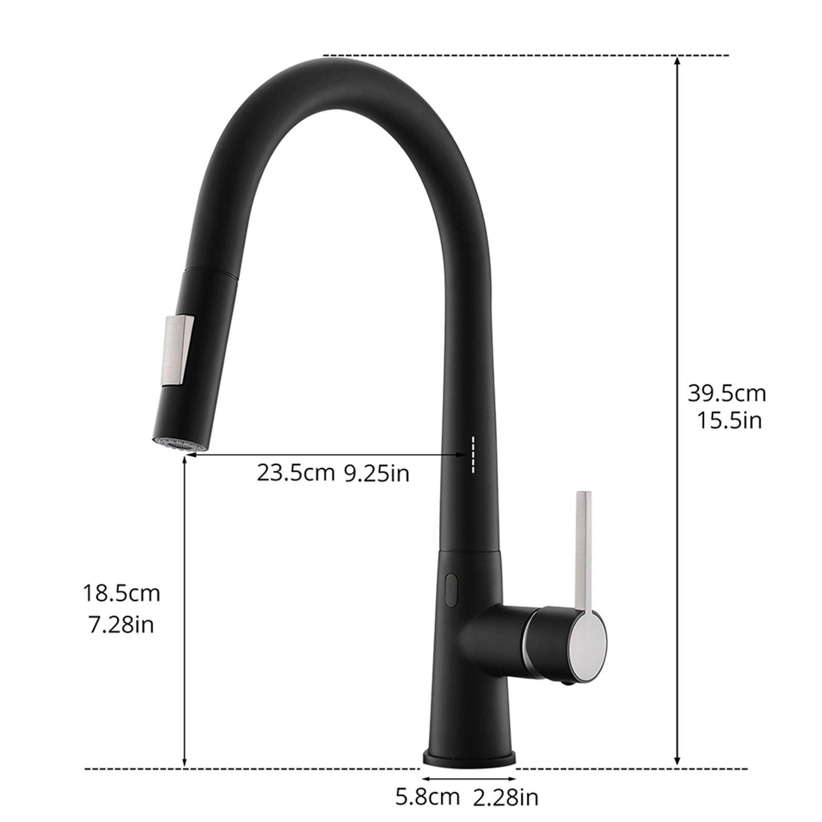 Touchless Kitchen Faucet,Hands Free Automatic Smart black-kitchen-contemporary-ceramic-brass