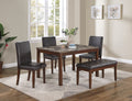 Classic Stylish Espresso Finish 5pc Dining Set Kitchen brown-wood-dining room-rectangular-dining table