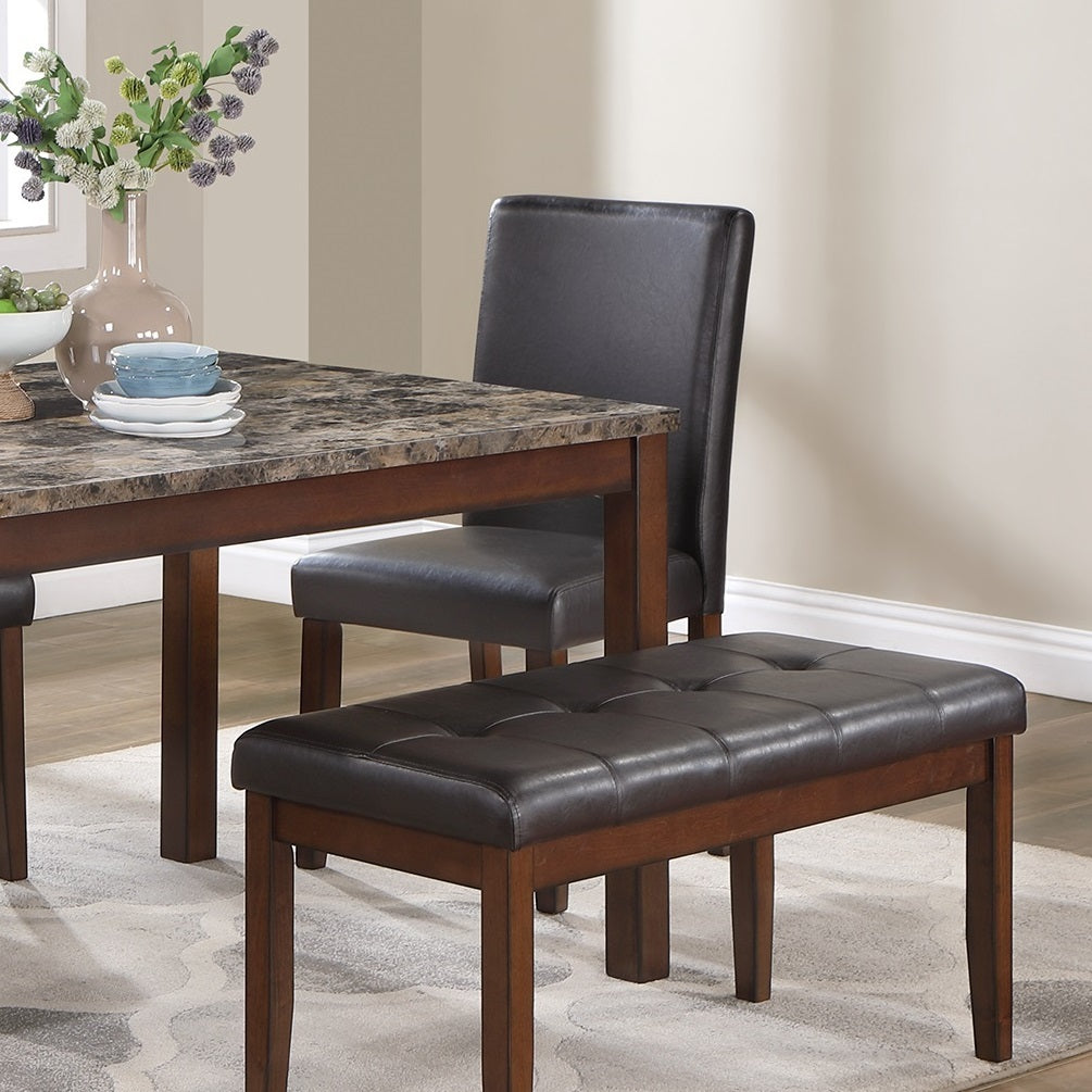 Classic Stylish Espresso Finish 5pc Dining Set Kitchen brown-wood-dining room-rectangular-dining table