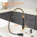 Touchless Kitchen Faucet,Hands Free Automatic Smart black+gold-kitchen-contemporary-ceramic-brass