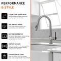 Touchless Kitchen Faucet,Hands Free Automatic Smart brushed nickel-kitchen-contemporary-ceramic-brass