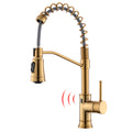 Touchless Kitchen Faucet,Hands Free Automatic Smart brushed gold-kitchen-contemporary-ceramic-brass