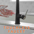 Touchless Kitchen Faucet,Hands Free Automatic Smart black-kitchen-contemporary-ceramic-brass