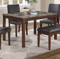 Classic Stylish Espresso Finish 5pc Dining Set Kitchen brown-wood-dining room-rectangular-dining table