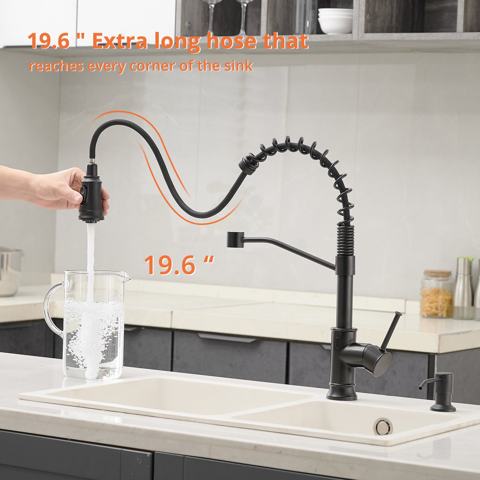 Touchless Kitchen Faucet,Hands Free Automatic Smart black-kitchen-contemporary-ceramic-brass