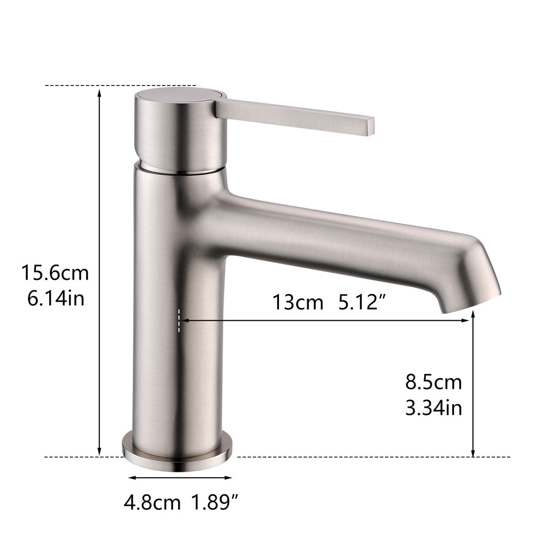 Brushed Nickel Bathroom Faucet For Sink 1 Hole -