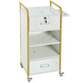 Locking Salon Storage Cabinet,Beauty Barber Salon gold+white-modern-mdf-mdf+metal