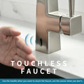 Touchless Kitchen Faucet,Hands Free Automatic Smart brushed nickel-kitchen-contemporary-ceramic-brass