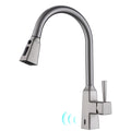 Touchless Kitchen Faucet,Hands Free Automatic Smart brushed nickel-kitchen-contemporary-ceramic-brass