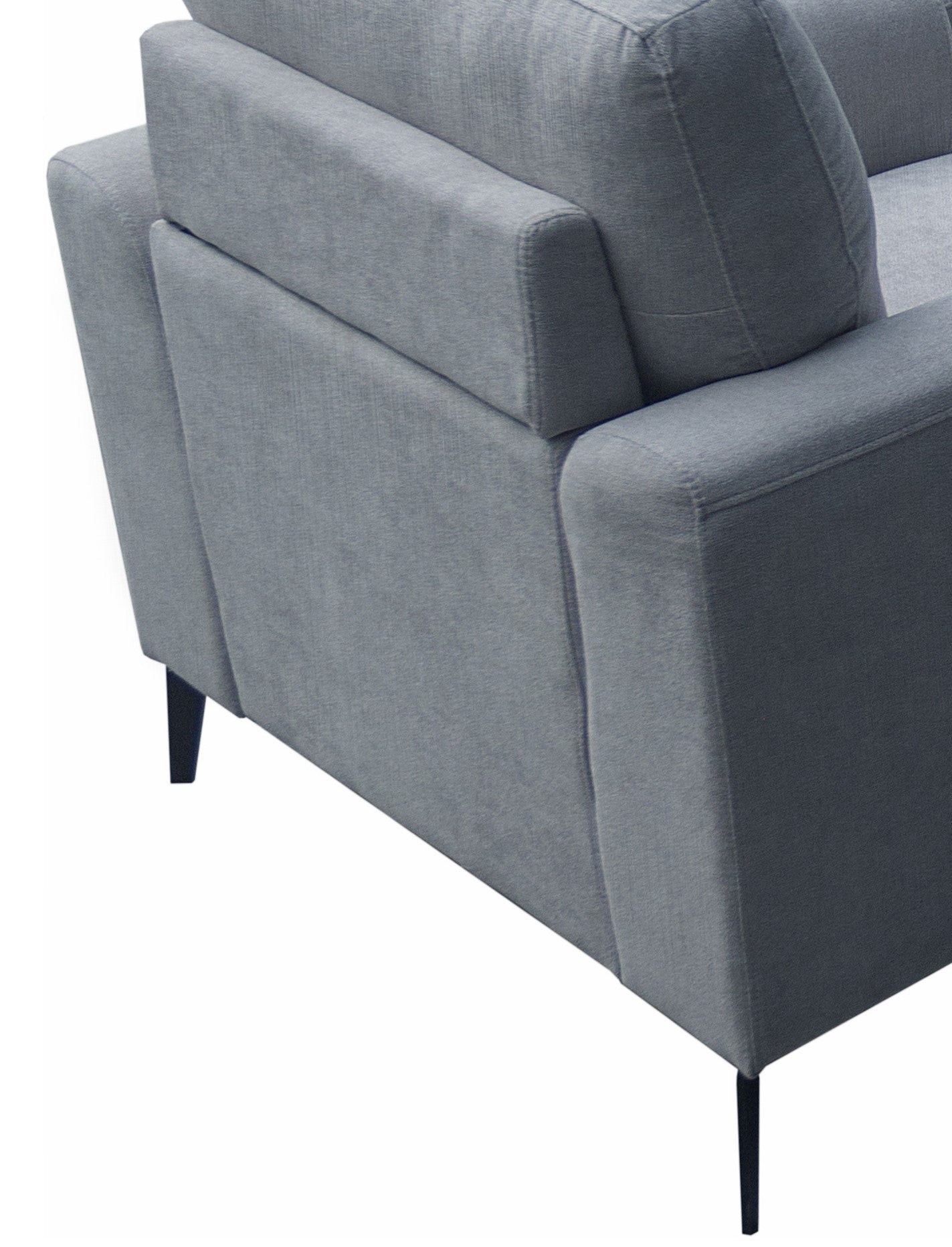 Jackson 37" Gray Chenille Chair with Black Metal