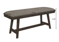 1Pc Dark Brown Finish Transitional Bench Upholstered brown-solid wood