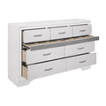 Modern Glam Dresser of 7 Drawers White and Silver silver+white-bedroom-contemporary-modern-wood