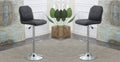 Adjustable Bar stool Chair Black Faux Leather Clean black-dining room-contemporary-modern-bar