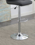 Adjustable Bar stool Chair Black Faux Leather Clean black-dining room-contemporary-modern-bar