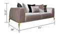 Majestic Shiny Thick Velvet Fabric Upholstered Sofa ivory-velvet-wood-primary living