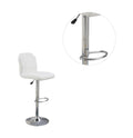 Adjustable Bar stool Chair White Faux Leather Clean white-dining room-contemporary-modern-bar