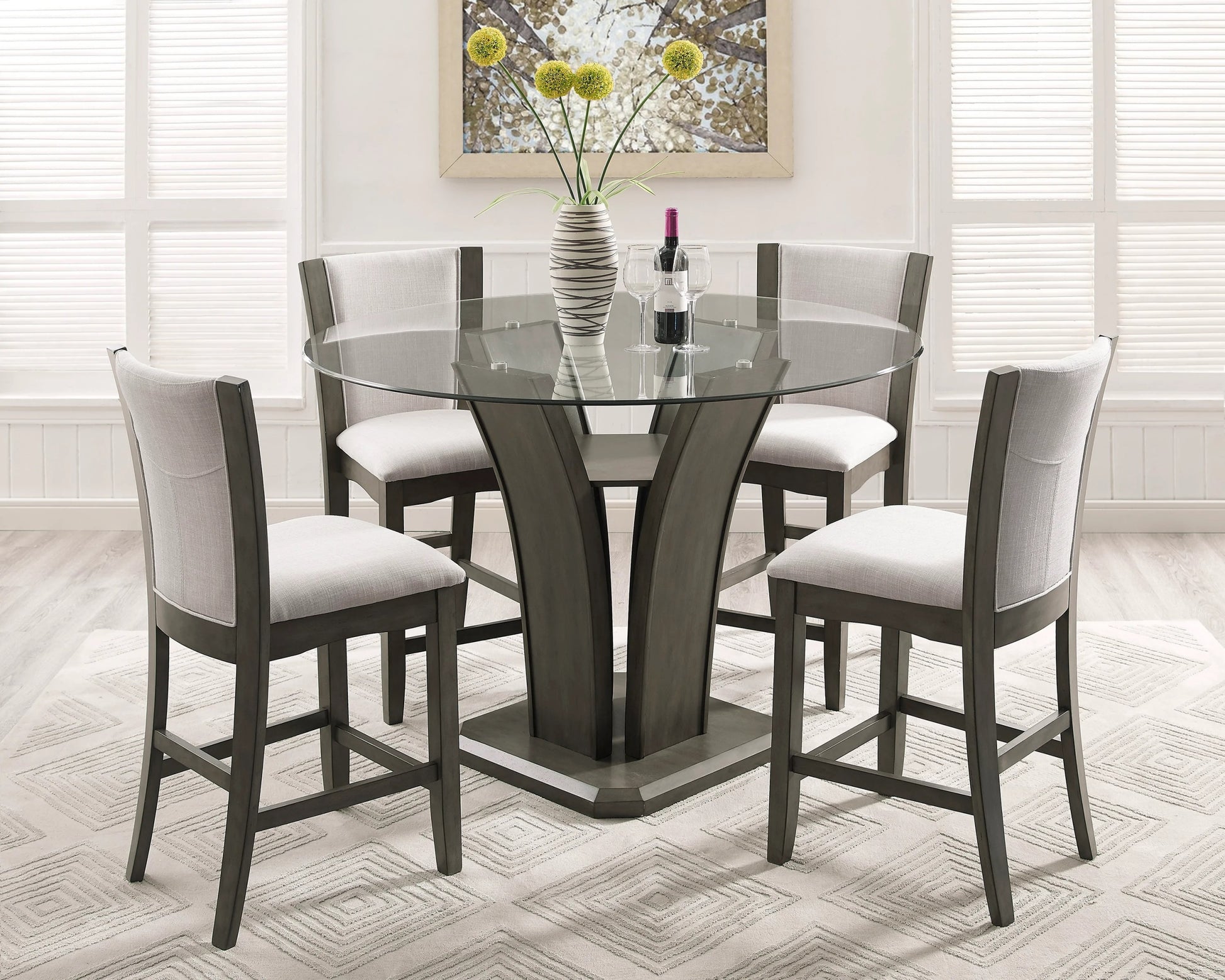 2pc Contemporary Counter Height Dining Chair Gray gray-dining room-contemporary-farmhouse-dining