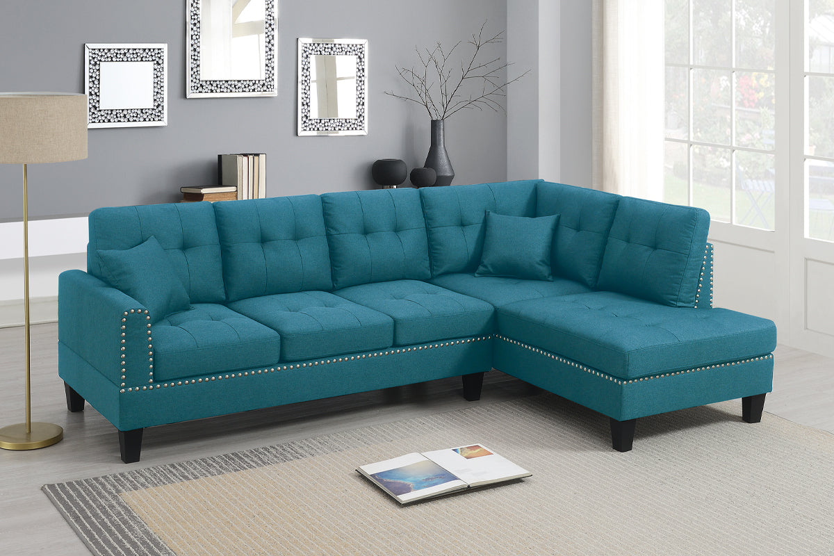 2 PCS SECTIONAL SET Living Room Furniture LAF Sofa And blue-primary living