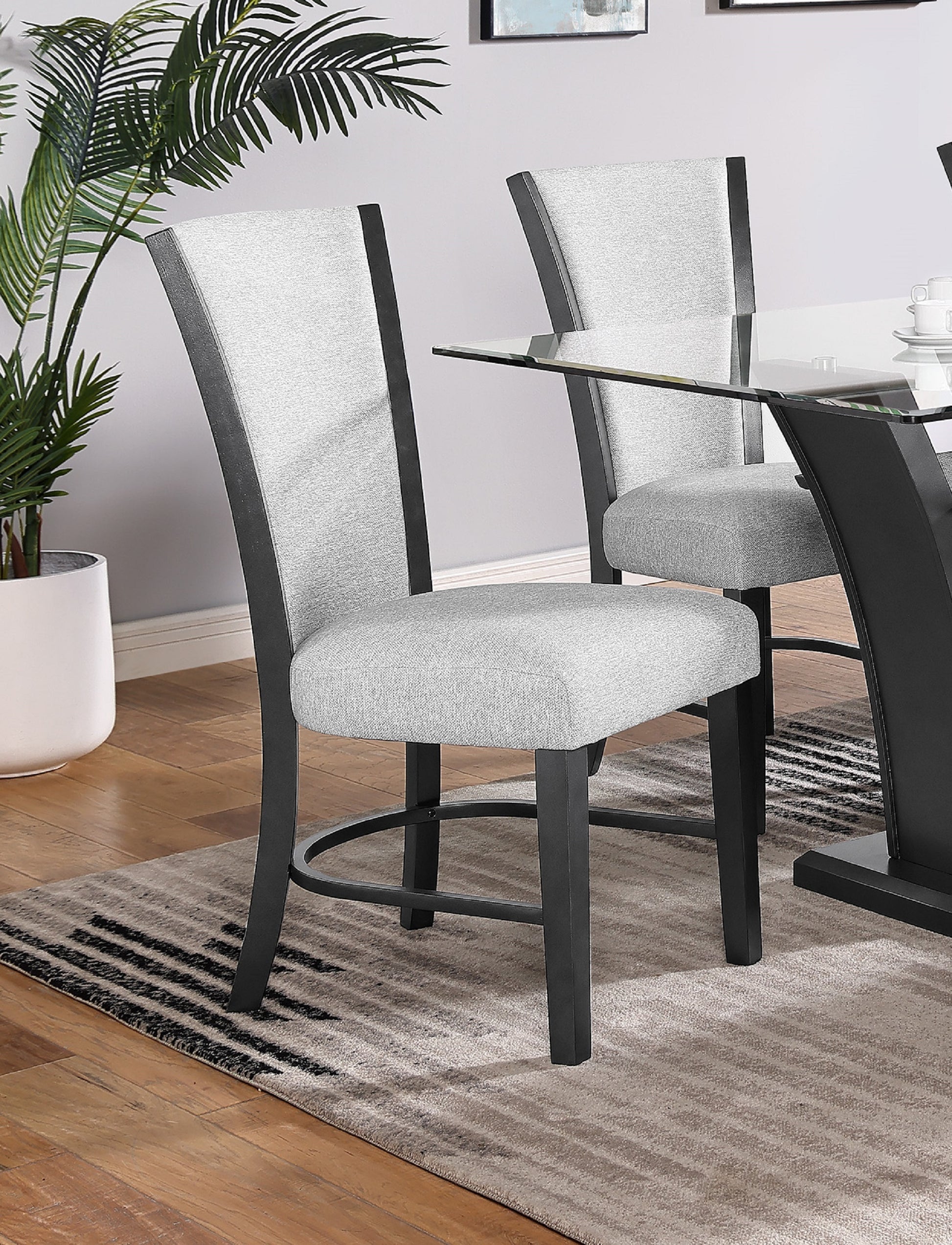 2pc Contemporary Glam Upholstered Dining Side Chair gray-dining room-contemporary-farmhouse-dining