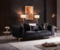 Majestic Shiny Thick Velvet Fabric Upholstered black-velvet-wood-primary living