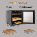 50L Cigar Humidors with 3 IN 1 Cooling, Heating & black-steel