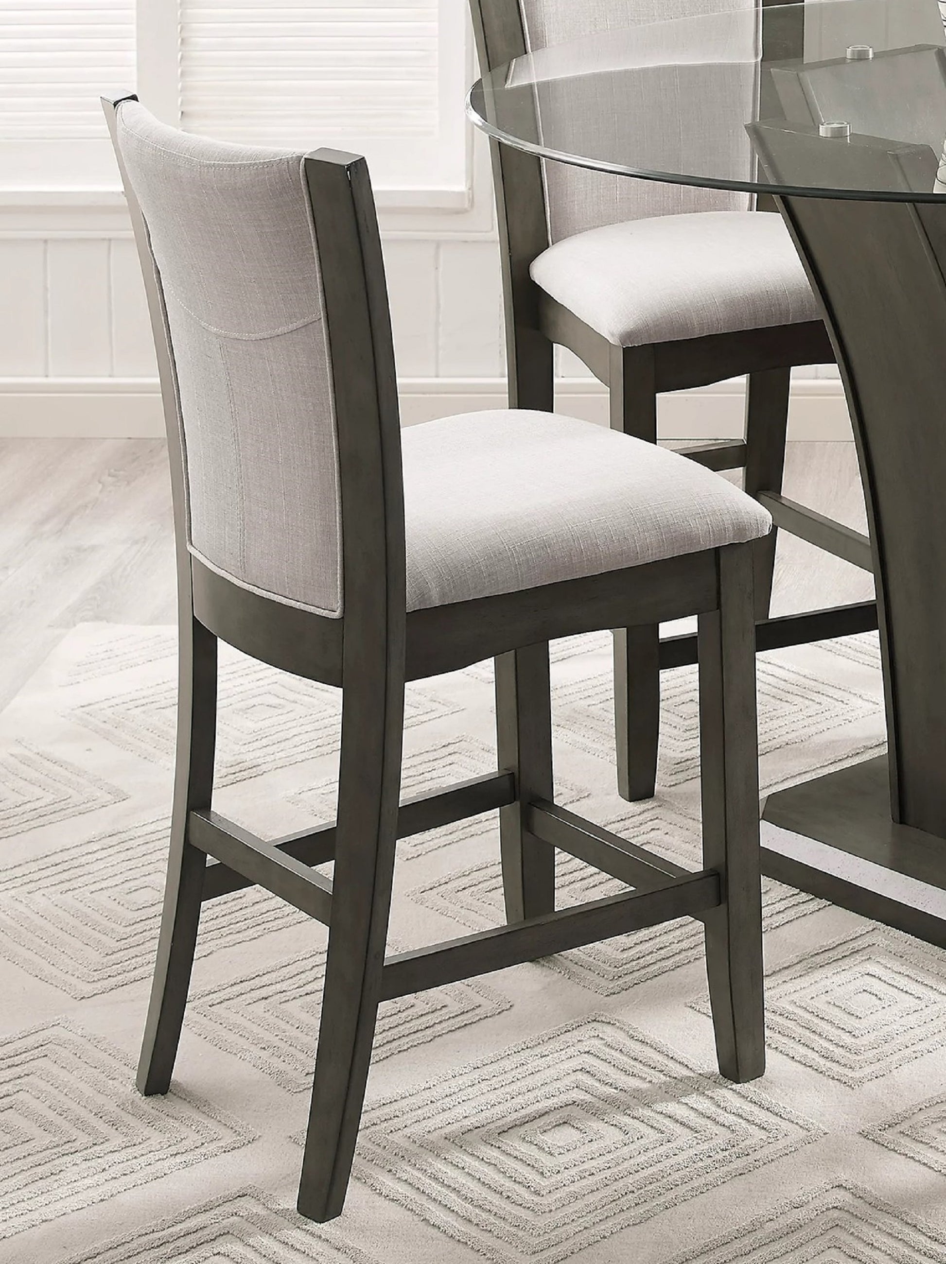 2pc Contemporary Counter Height Dining Chair Gray gray-dining room-contemporary-farmhouse-dining