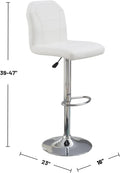 Adjustable Bar stool Chair White Faux Leather Clean white-dining room-contemporary-modern-bar