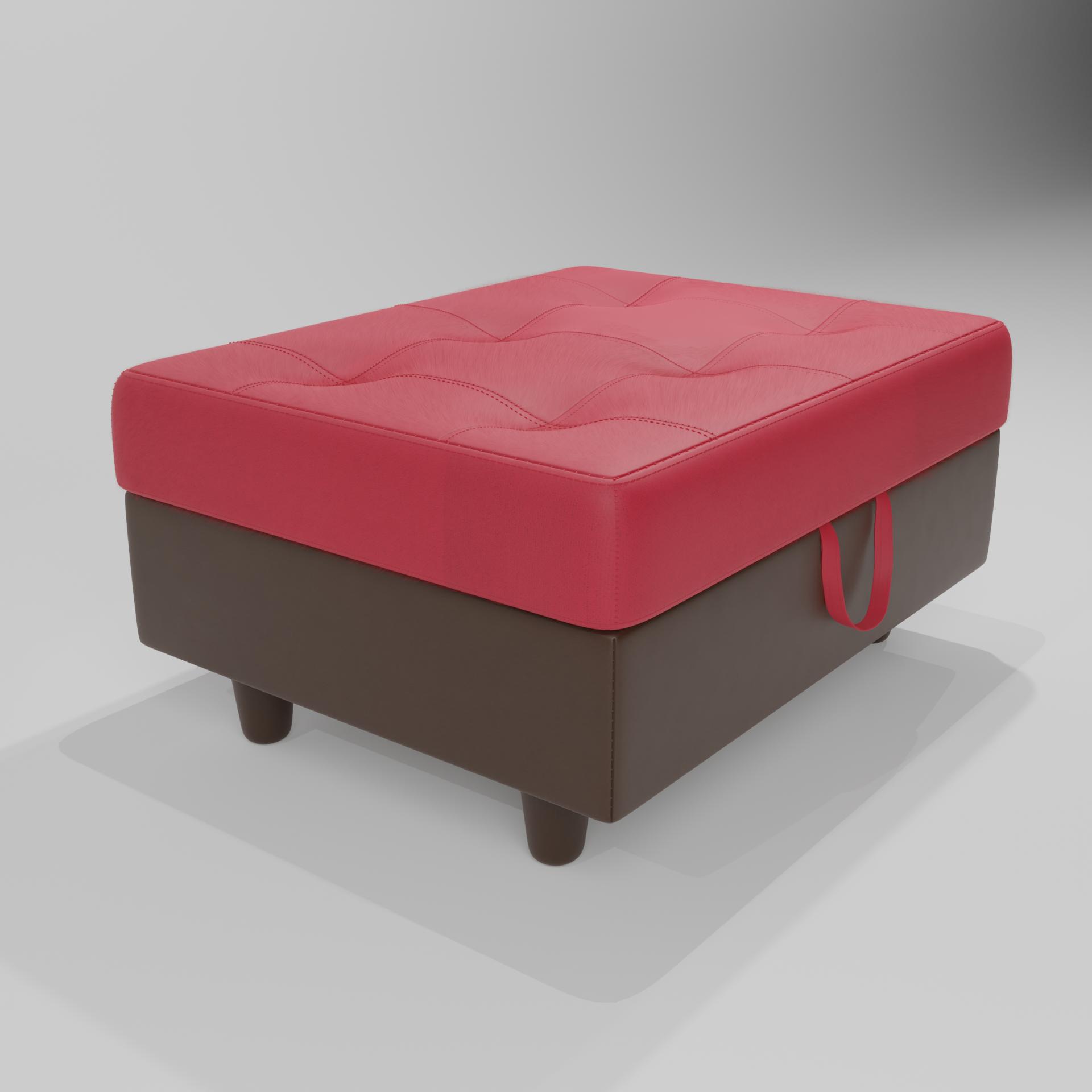 Rectangular Upholstered Ottoman With Storage And red-foam-fabric