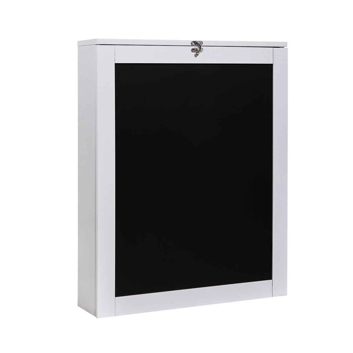 Floating Wall Mounted Table, Foldable Desk with white+black-mdf