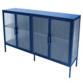 Stylish 4 Door Tempered Glass Cabinet with 4 Glass blue-tempered glass+sheet metal+plastic