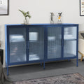 Stylish 4 Door Tempered Glass Cabinet with 4 Glass blue-tempered glass+sheet metal+plastic