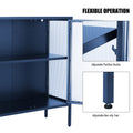 Stylish 4 Door Tempered Glass Cabinet with 4 Glass blue-tempered glass+sheet metal+plastic