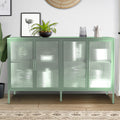 Stylish 4 Door Tempered Glass Cabinet with 4 Glass mint green-tempered glass+sheet metal+plastic