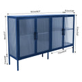 Stylish 4 Door Tempered Glass Cabinet with 4 Glass blue-tempered glass+sheet metal+plastic