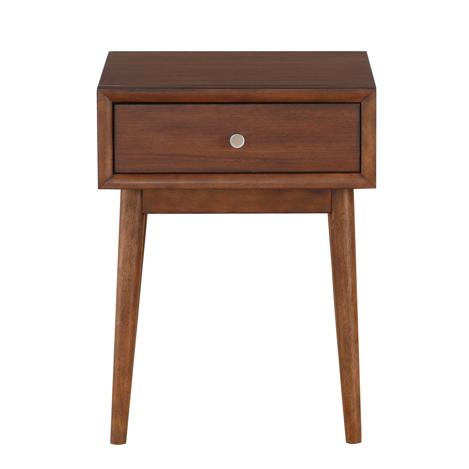 Modern Style 1pc End Table Drawer Brown Finish Living brown-brown-primary living space-mid-century