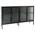 Stylish 4 Door Tempered Glass Cabinet with 4 Glass black-tempered glass+sheet metal+plastic