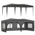 10'x20' EZ Pop Up Canopy Outdoor Portable Party black-metal