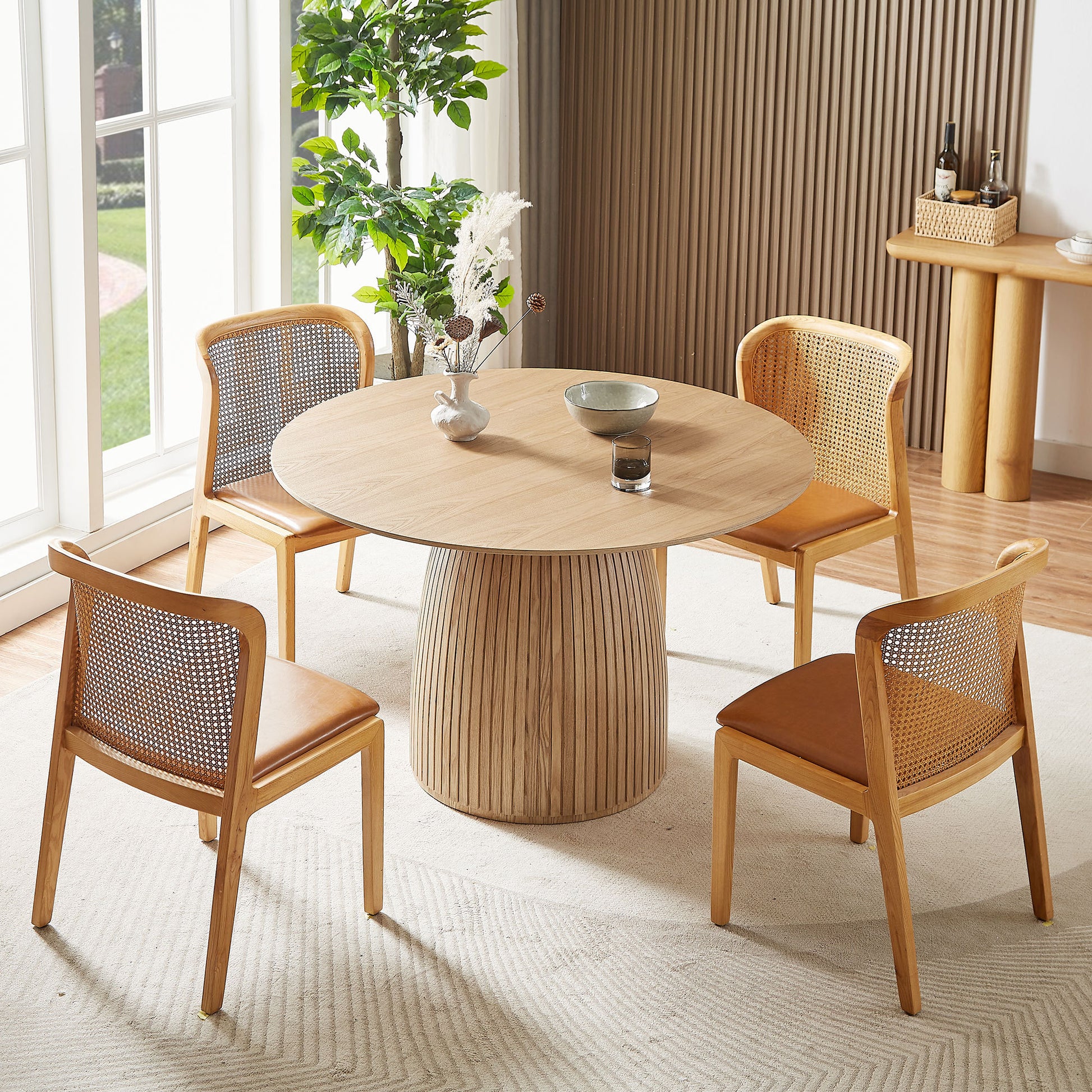 Round Dining Table Modern Wood Kitchen Table