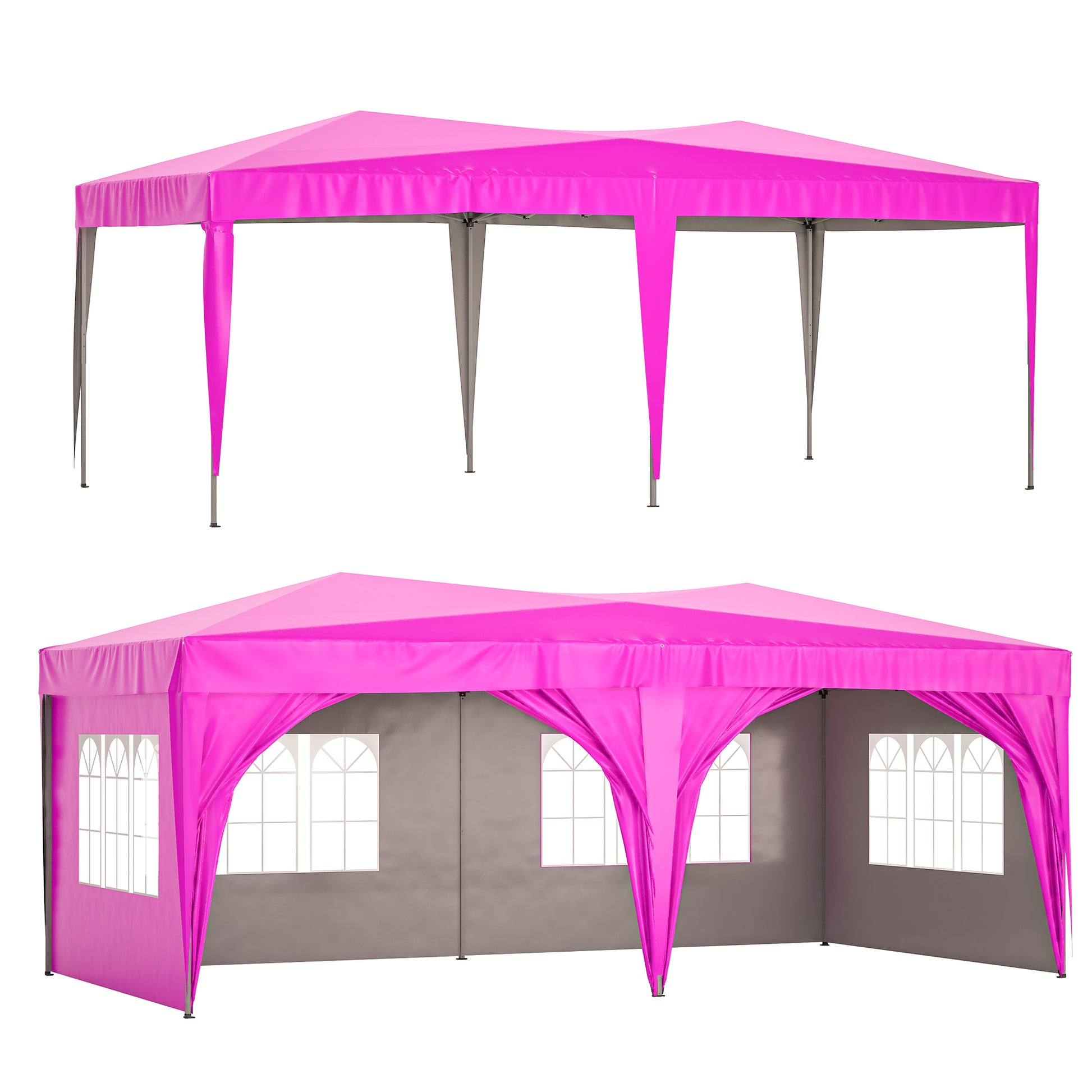 10'x20' EZ Pop Up Canopy Outdoor Portable Party pink-metal