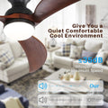 52 Inch Modern Ceiling Fan With 3 Color Dimmable