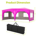 10'x20' EZ Pop Up Canopy Outdoor Portable Party pink-metal