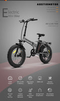 AOSTIRMOTOR Folding Electric Bike Ebike Bicycle 750W cycling-gray-foldable-aluminium