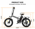 AOSTIRMOTOR Folding Electric Bike Ebike Bicycle 750W cycling-gray-foldable-aluminium