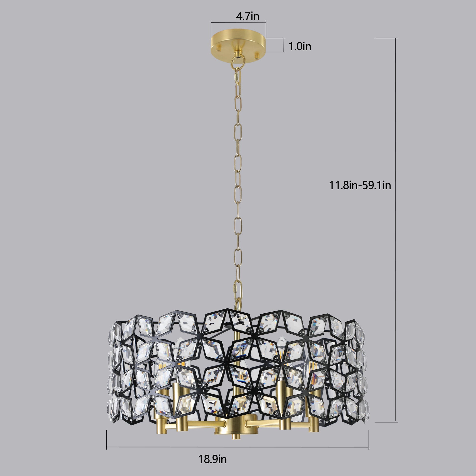 Modern Crystal Chandelier for Living Room Round transparent-modern-crystal