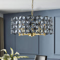 Modern Crystal Chandelier for Living Room Round transparent-modern-crystal